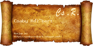 Csaby Róbert névjegykártya