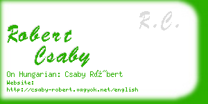 robert csaby business card